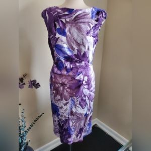 SUZI CHIN for MAGGIE BOUTIQUE purple print dress size 6